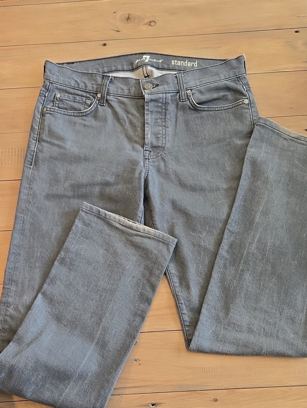 7 For All Mankind Gray Straight Jeans